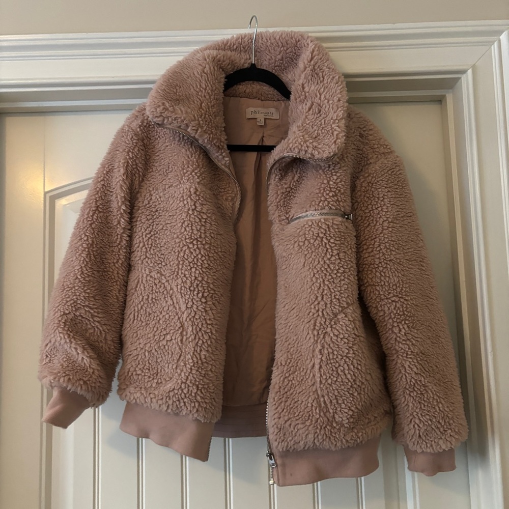 PHILOSOPHY PINK TEDDY COAT - Picture 2 of 4